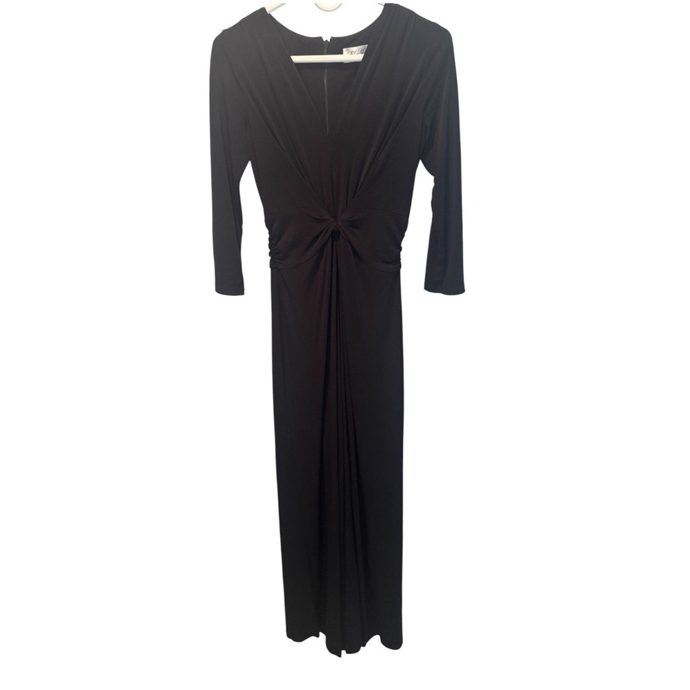 Eliza J Womens Black Knot Front V-Neck Wide Leg Jumpsuit 4 Minimalist Classic